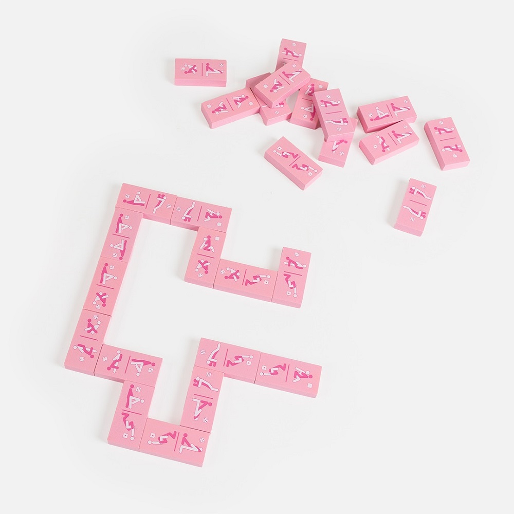 Kinky Domino Game, Boxed adult domino game containing 28 tiles printed with seven suggestive illustrations