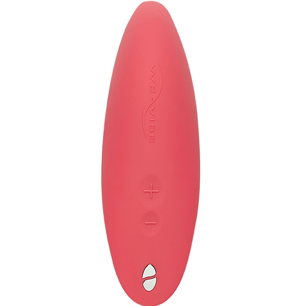 We-Vibe Melt Pink, Slim, curved pink clitoral stimulator with a rounded nozzle tip and compact ergonomic body