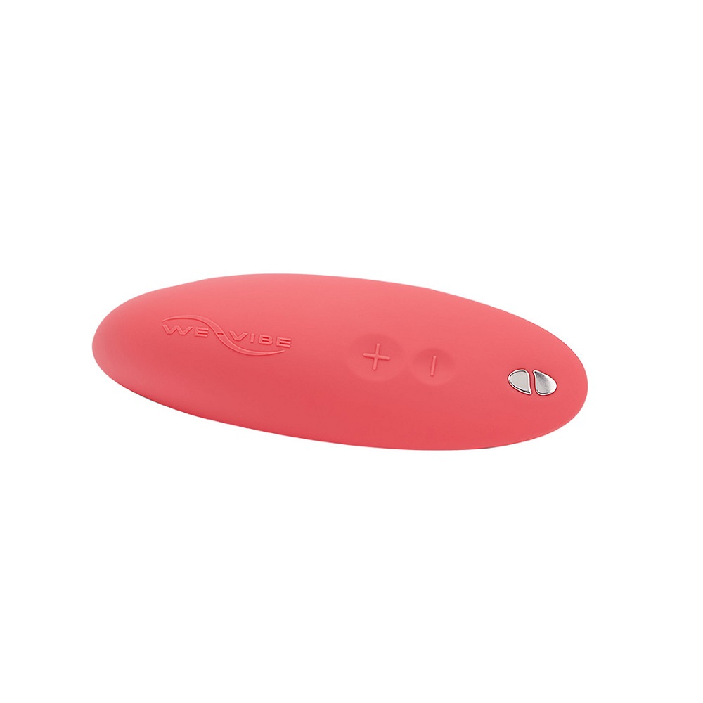 We-Vibe Melt Pink, Slim, curved pink clitoral stimulator with a rounded nozzle tip and compact ergonomic body