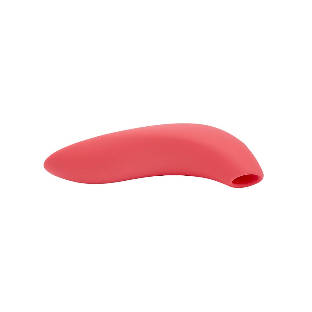 We-Vibe Melt Pink, Slim, curved pink clitoral stimulator with a rounded nozzle tip and compact ergonomic body