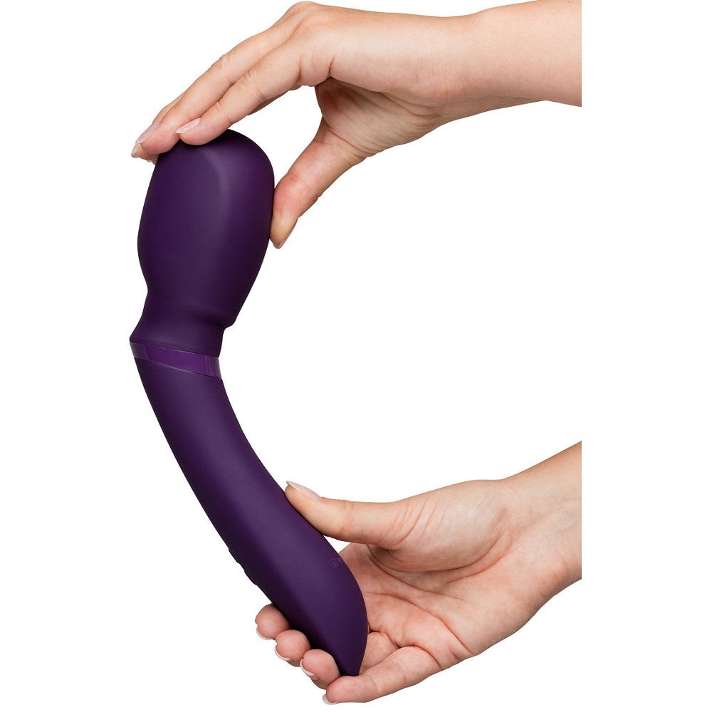 We-Vibe Wand 2 Purple, Purple cordless wand massager with a rounded flexible head and slim ergonomic handle