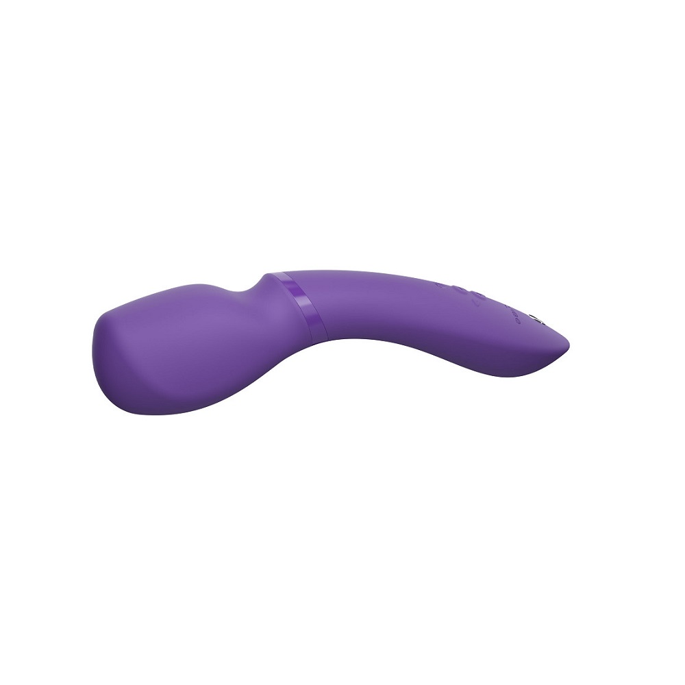 We-Vibe Wand 2 Purple, Purple cordless wand massager with a rounded flexible head and slim ergonomic handle