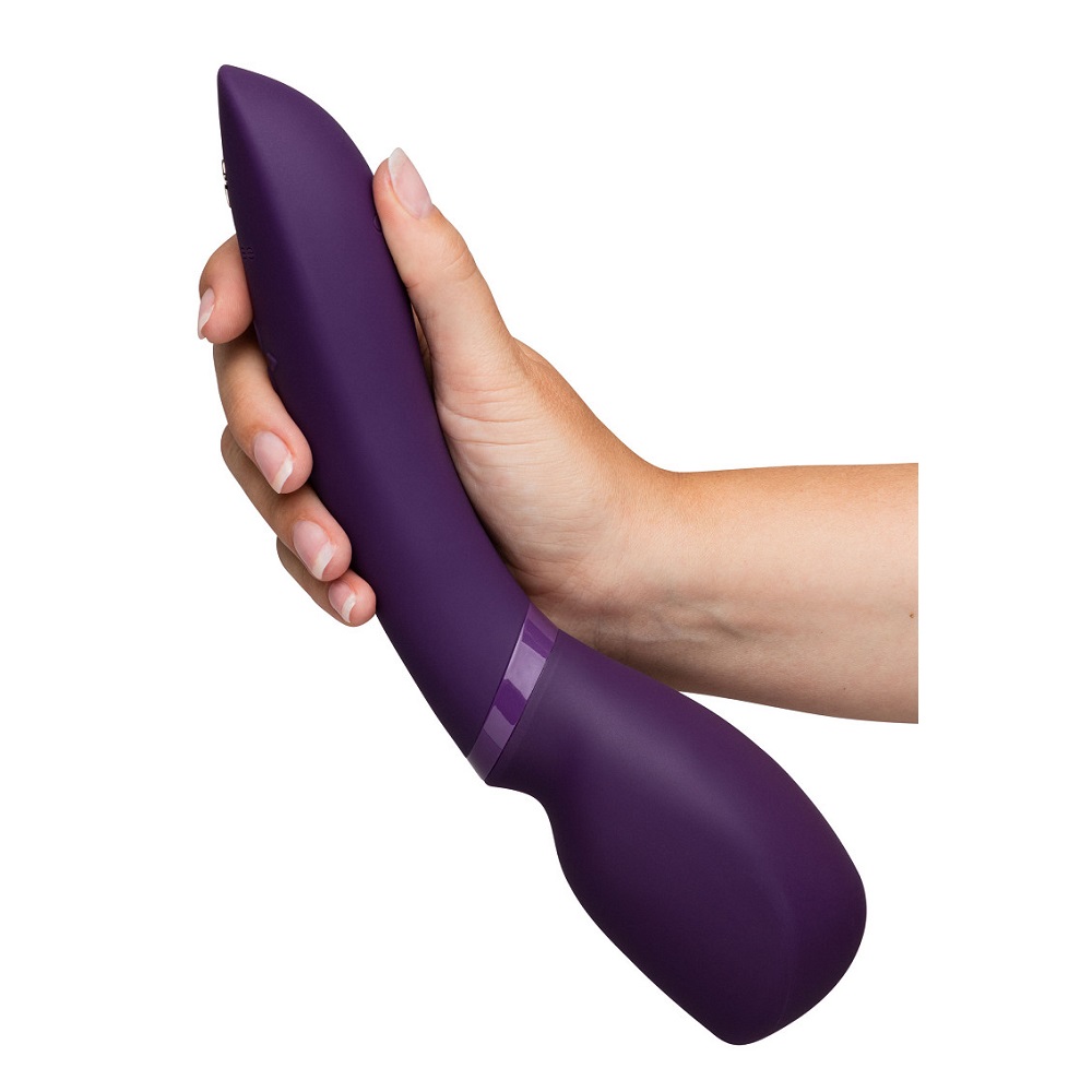 We-Vibe Wand 2 Purple, Purple cordless wand massager with a rounded flexible head and slim ergonomic handle