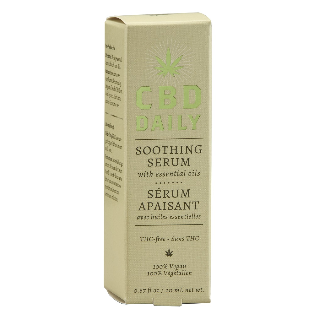 Earthly Body CBD Daily Soothing Serum Original Strength 20ml, Small 20ml travel-size bottle of CBD soothing serum from Earth…