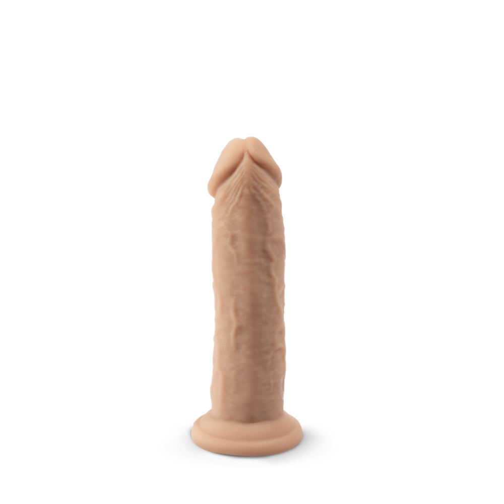 SilexD 6 inch Realistic Liquid Silicone Dildo with Suction Cup, in silicone, shown from the back