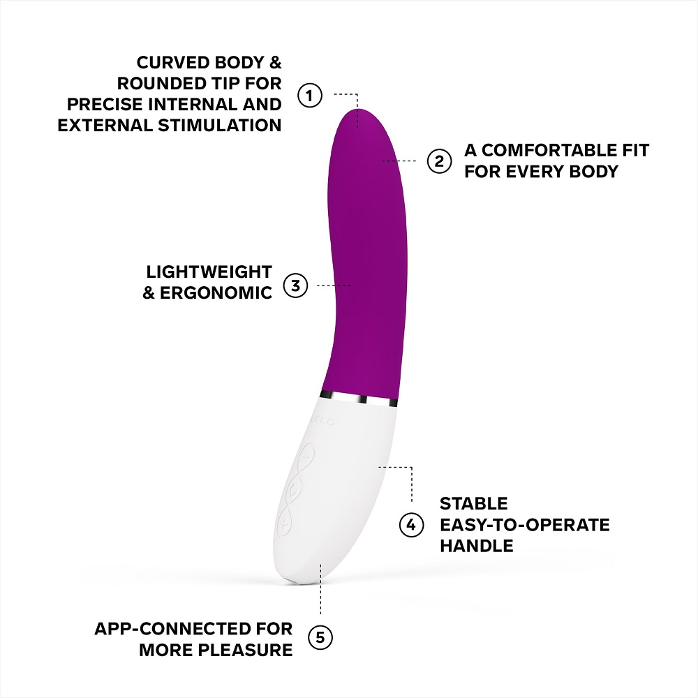 LELO LIV 3 App Controlled G-Spot Vibrator Deep Rose, shown from the side