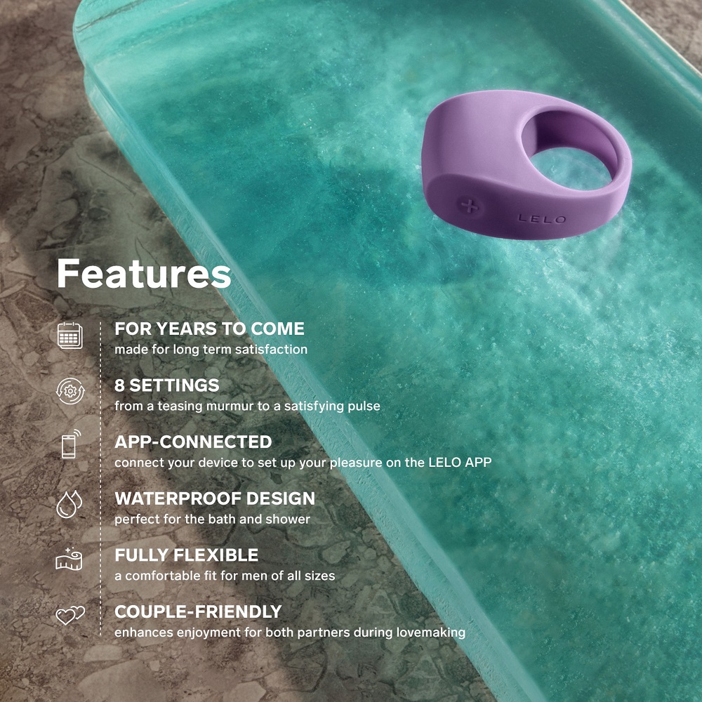 LELO Tor 3 App Controlled Cock Ring Black, shown in its packaging