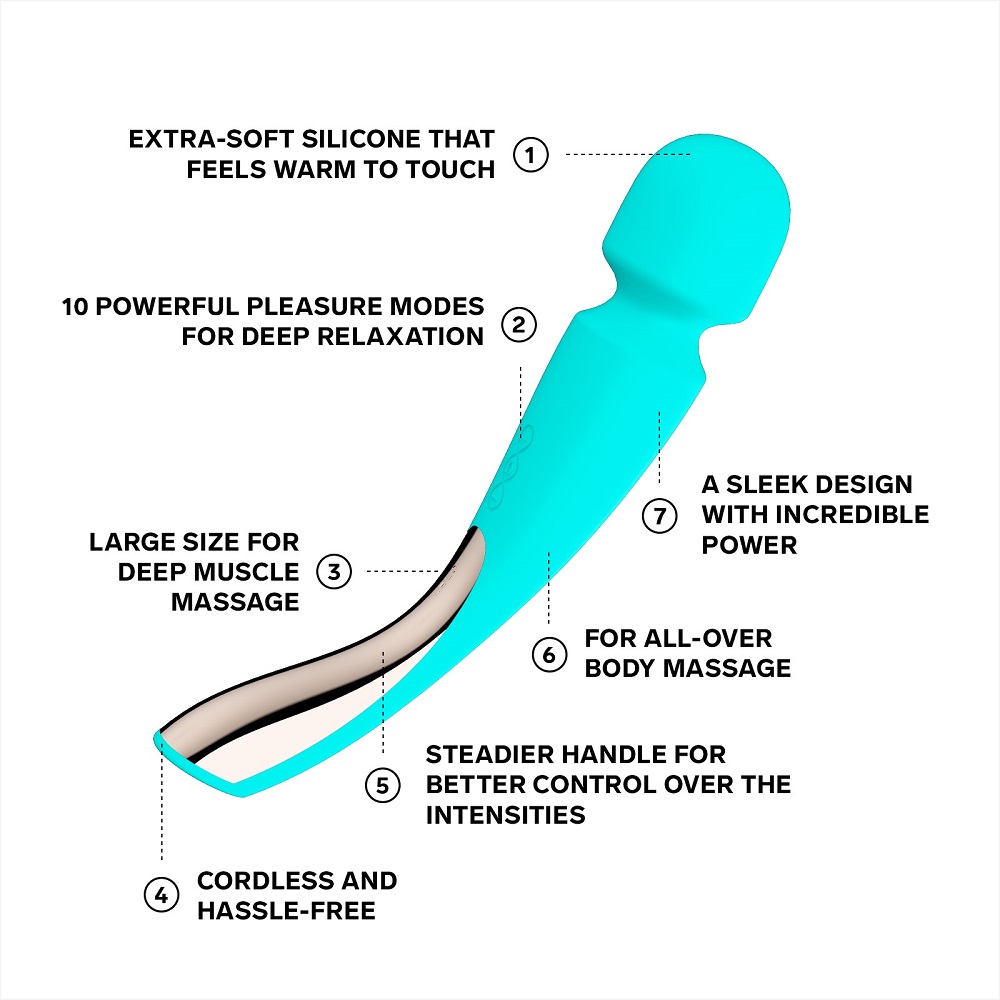 LELO Smart Wand 2 Large Aqua, in silicone/abs, photograph 8