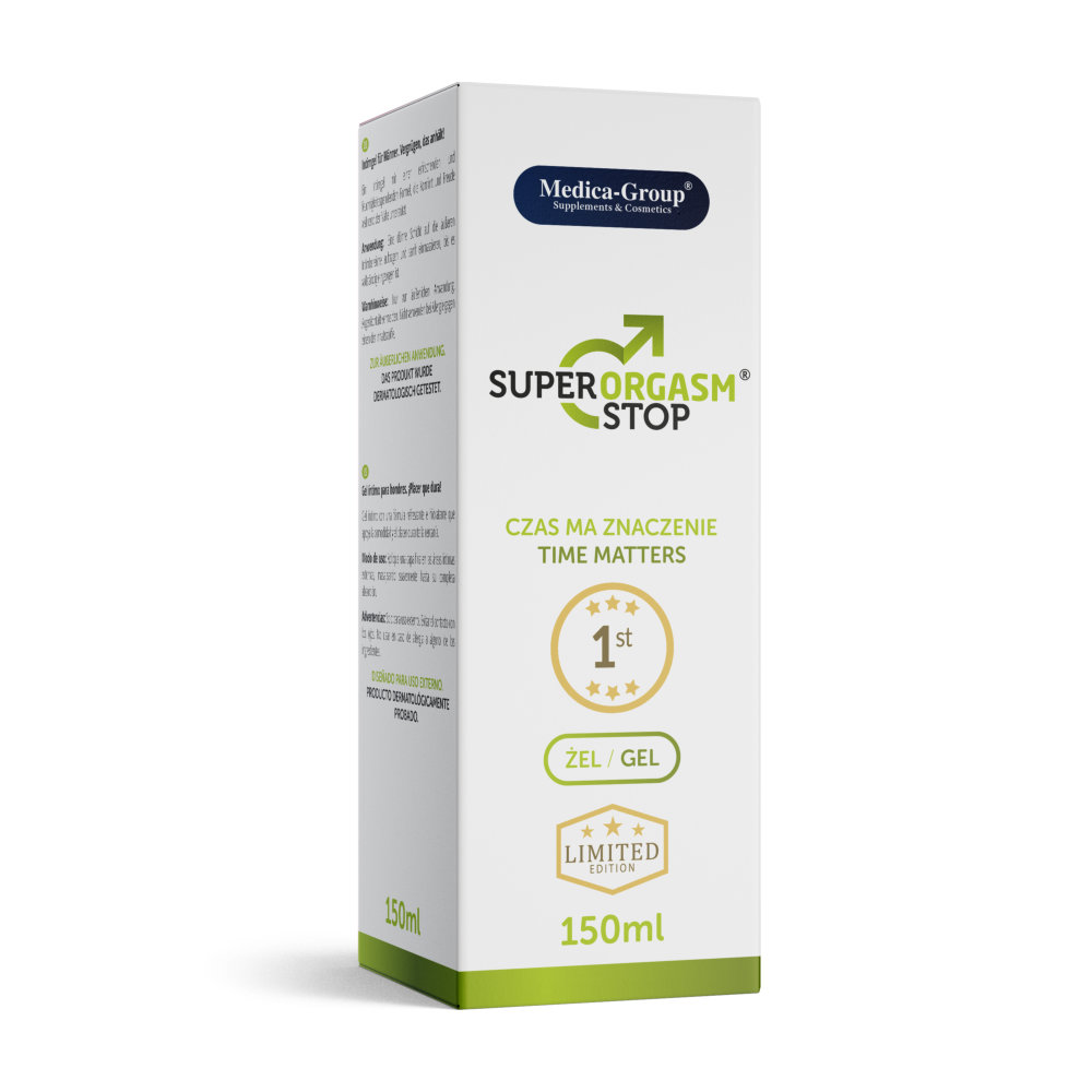 Super Orgasm Stop Gel 150ml, shown from the side