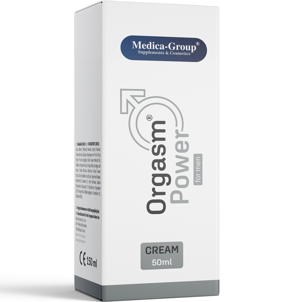 Orgasm Power Cream for Men 50ml, shown from the side