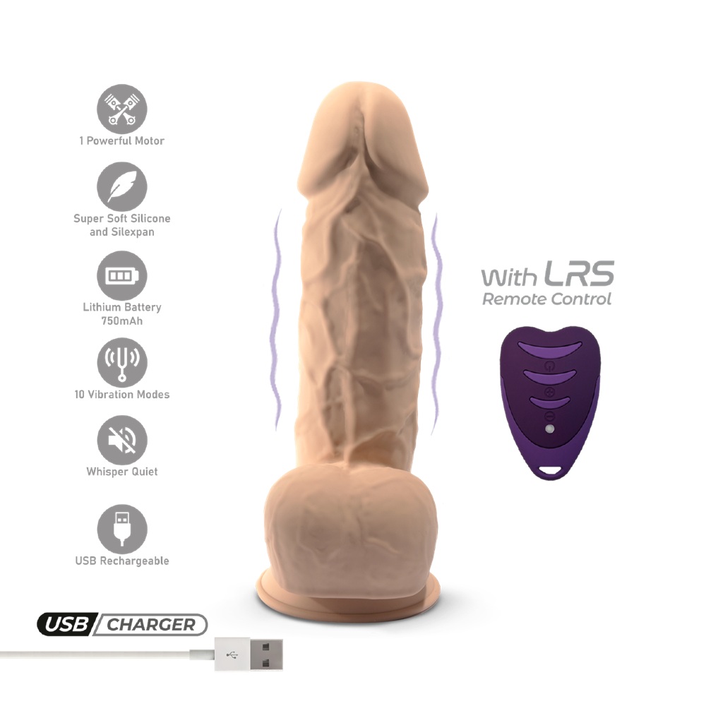 SilexD 8.5 inch Remote Controlled Vibrating Girthy Silicone Dildo, in silicone, photograph 9