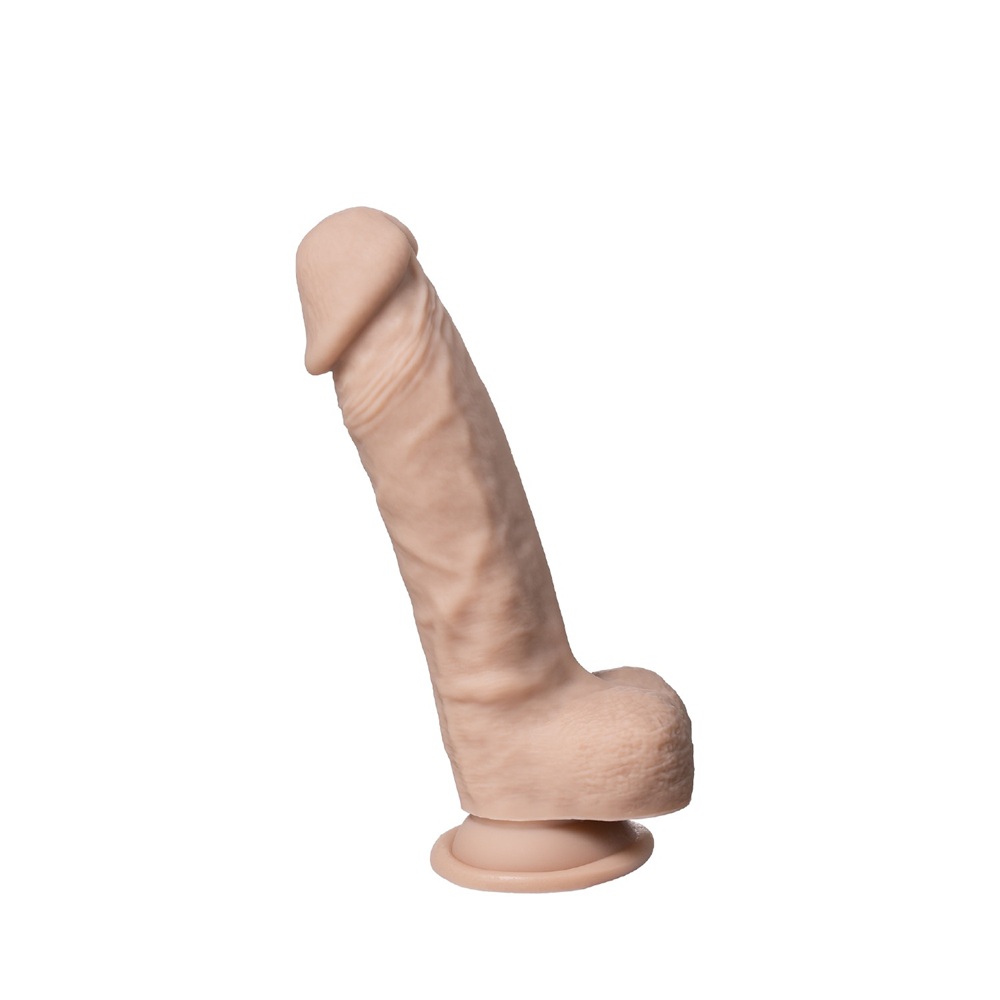SilexD Real Skin 8 inch Silicone Dildo with Balls, in silicone