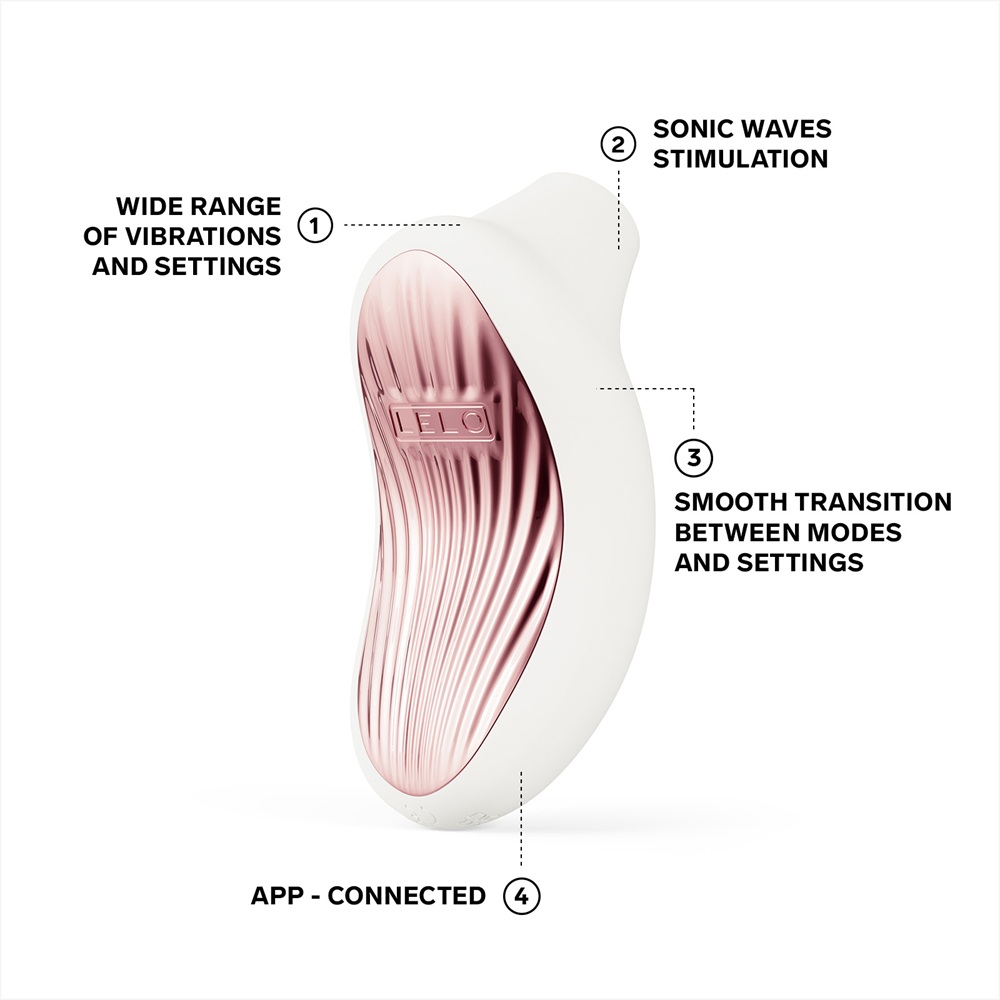 LELO Sona 3 Clitoral Massager Cream, shown from the side