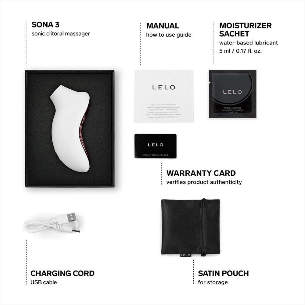 LELO Sona 3 Clitoral Massager Cream, close-up detail