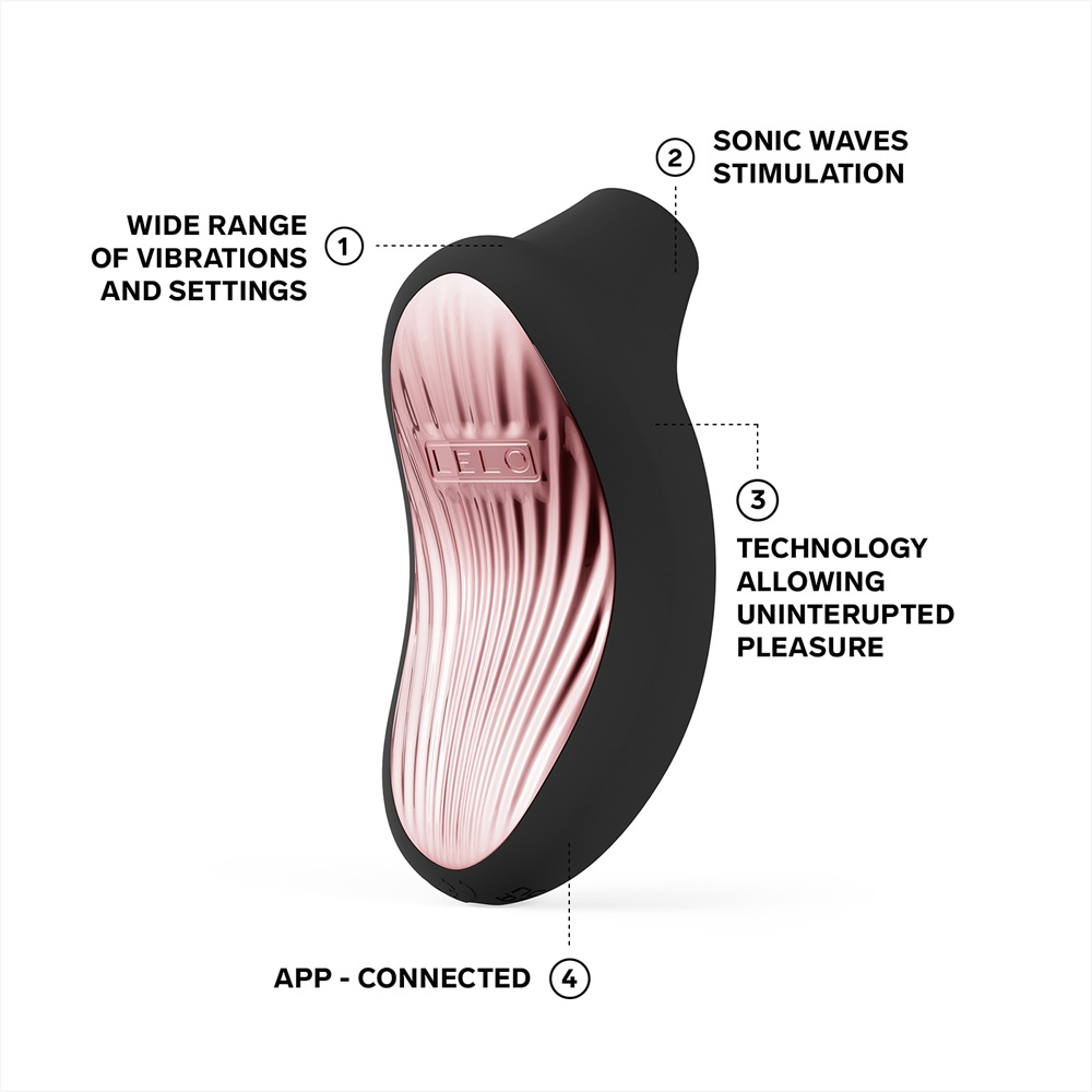 LELO Sona 3 Cruise Clitoral Massager Black, shown from the side