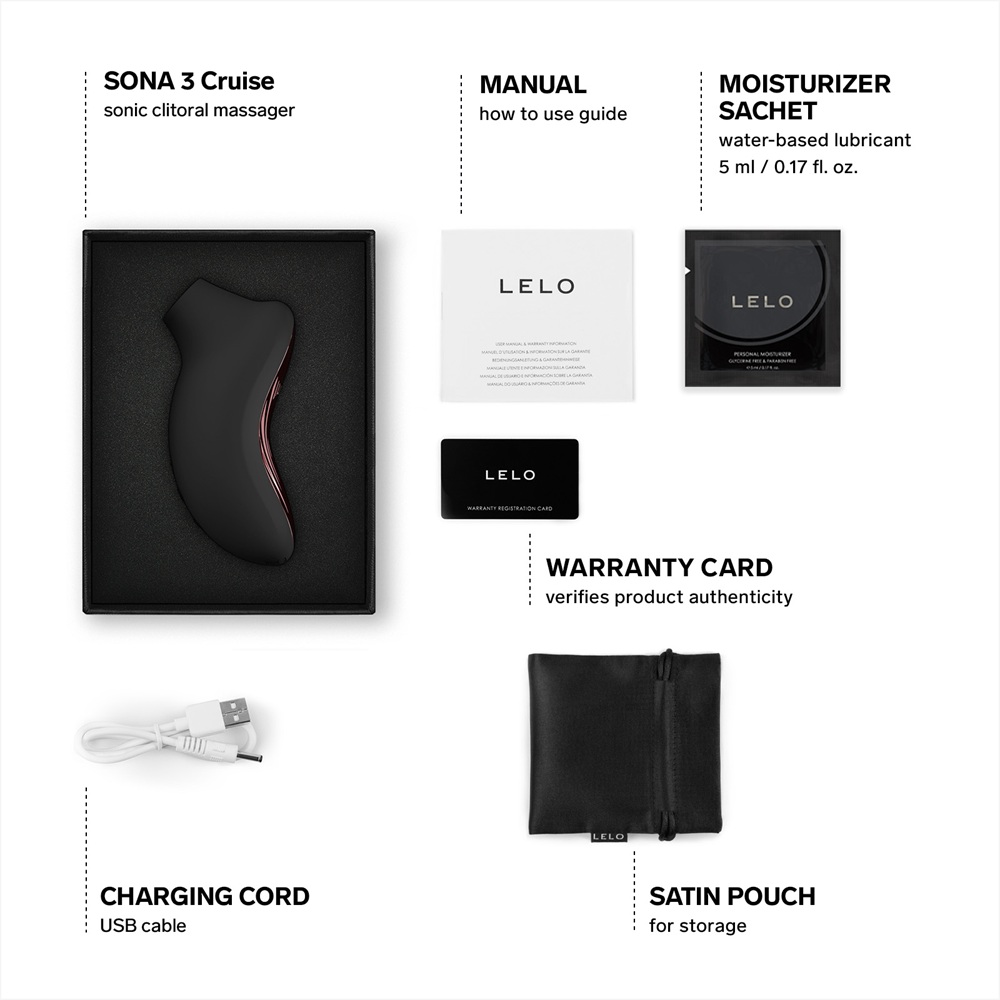 LELO Sona 3 Cruise Clitoral Massager Black, close-up detail