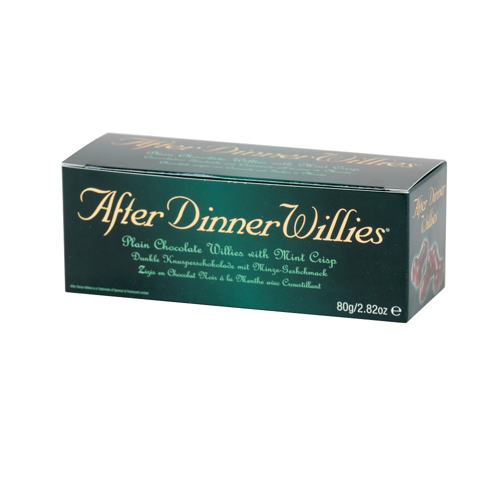 After Dinner Willies, in chocolate, shown from the back