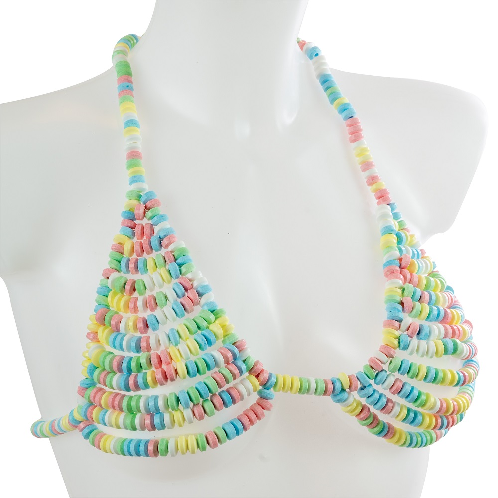 Candy Bra, in candy, shown from the side