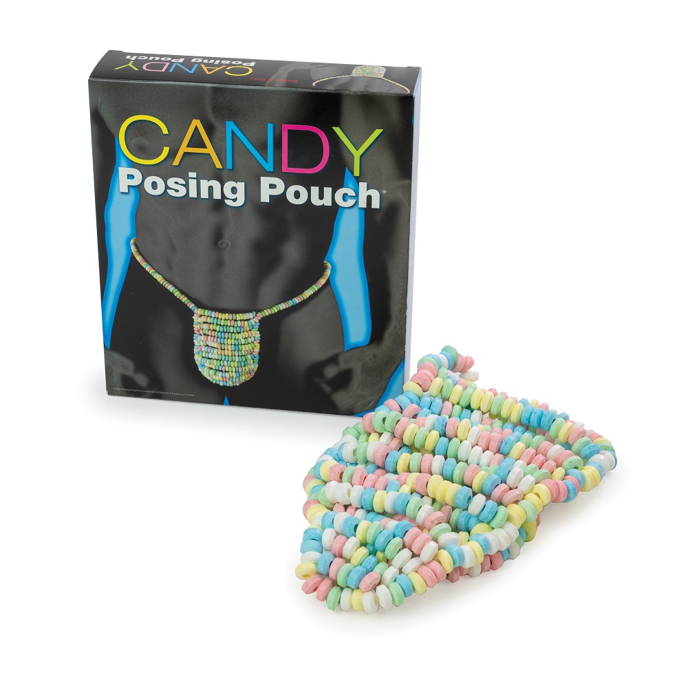 Candy Posing Pouch, in candy, shown from the back