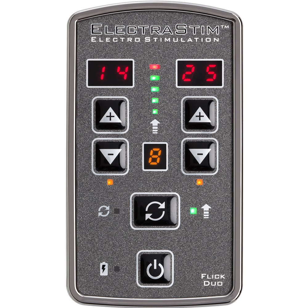 Electrastim Flick Duo Stimulator Pack EM80-E, Compact handheld electro stimulation controller with connecting cables and sel…