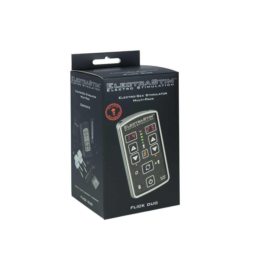 ElectraStim Flick Duo Stimulator Multi-Pack EM80-M, in various, shown in its packaging
