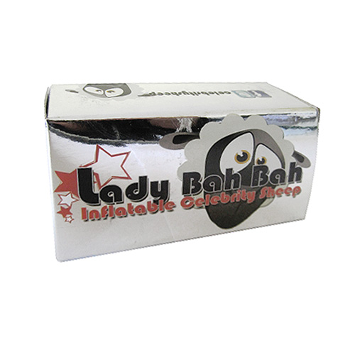 Lady Bah Bah Inflatable Sheep, in plastic, shown from the back