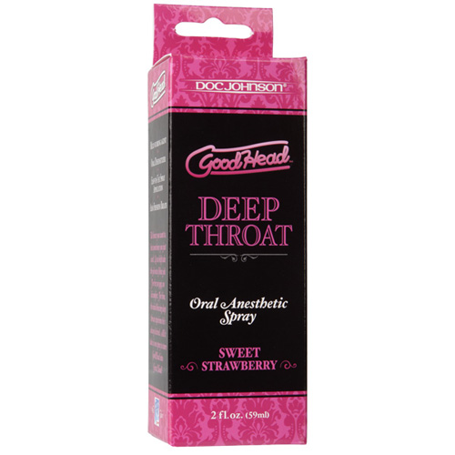 Doc Johnson Good Head Deep Throat Spray Sweet Strawberry, Small strawberry-flavoured throat spray bottle with an easy-to-use…