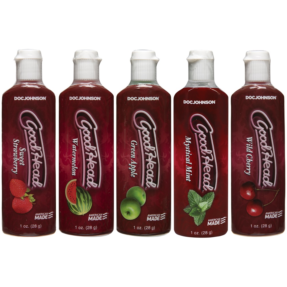 Doc Johnson Good Head Ultimate Blow Job Gel 5 Pack, in free from sugar and parabens, all five flavors (mint, cinnamon, cherr…