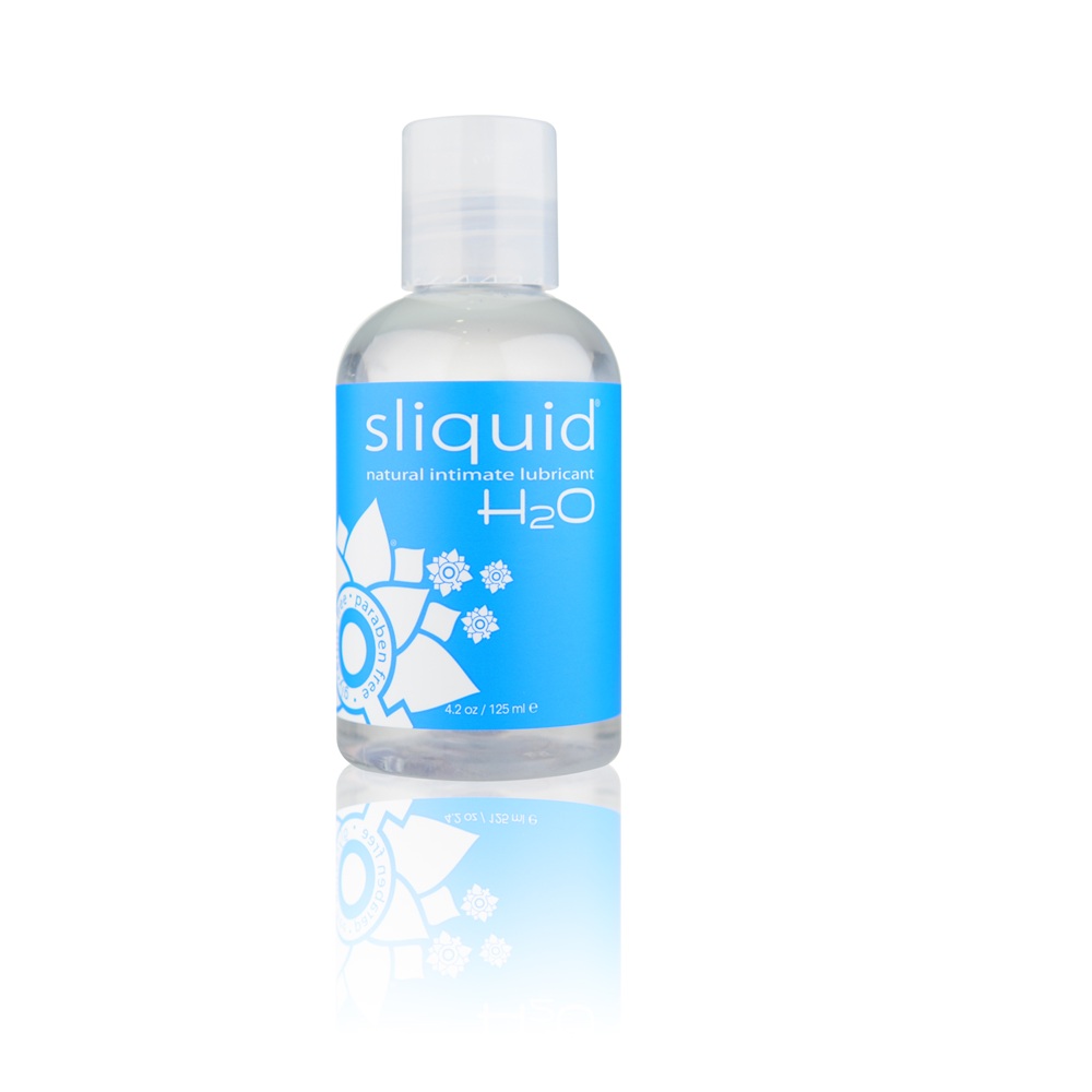 Sliquid Naturals H20 Waterbased Lubricant-125ml, in see description, shown from the back