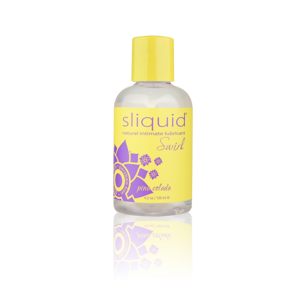 Sliquid Naturals Swirl Flavoured Lubricants - Blue Raspberry, Bottle of Sliquid Naturals Swirl blue raspberry water-based lu…