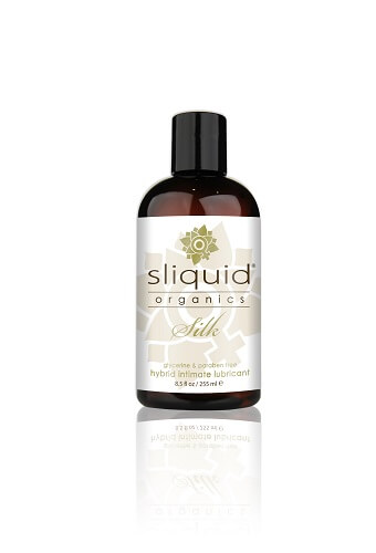 Sliquid Organics Silk Hybrid Lubricant-255ml, in see description, shown from the back