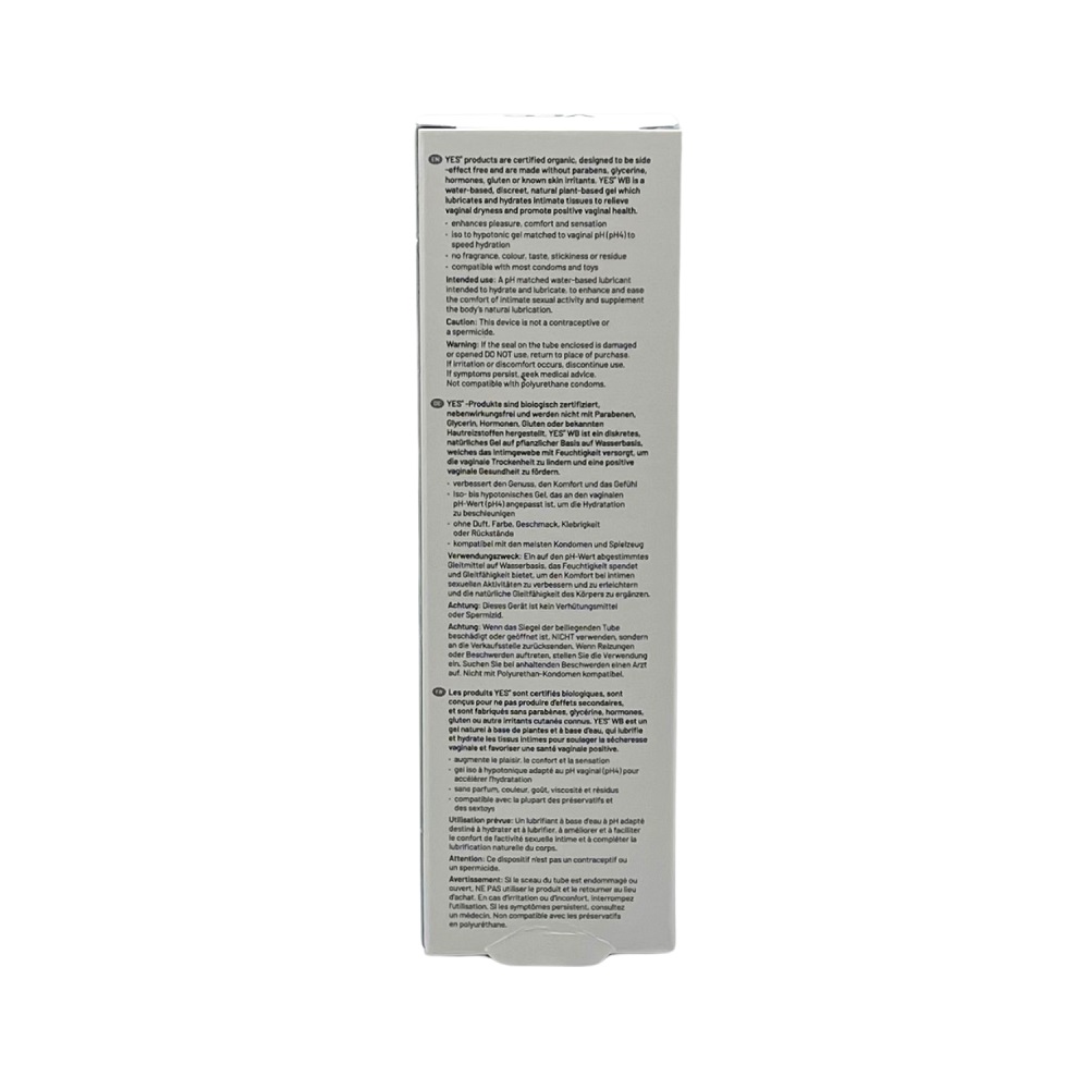YES Organic Water Based Personal Lubricant-50ml, shown from the side