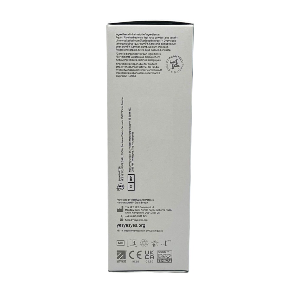 YES Organic Water Based Personal Lubricant-100ml, close-up detail