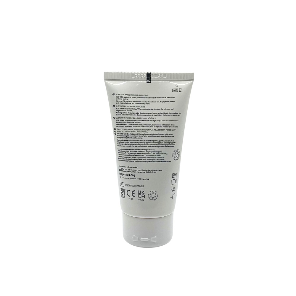 YES Natural Plant-Oil Based Personal Lubricant-80ml, in see description, shown from the back