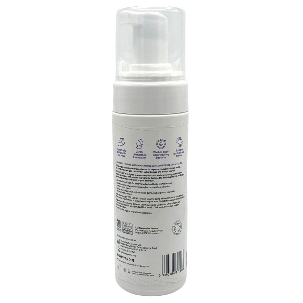 YES Cleanse Intimate Wash-Unfragranced, in see description, shown from the back