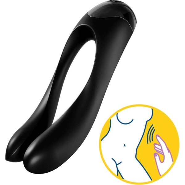 Satisfyer Candy Cane Finger Vibrator Black - XToys UK