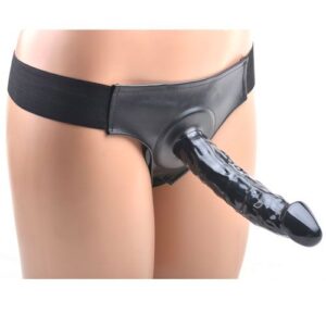 Black Hollow Strap On With Harness - XToys UK