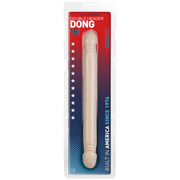 Double Header 18 Inch Smooth Dong Flesh Pink - XToys UK