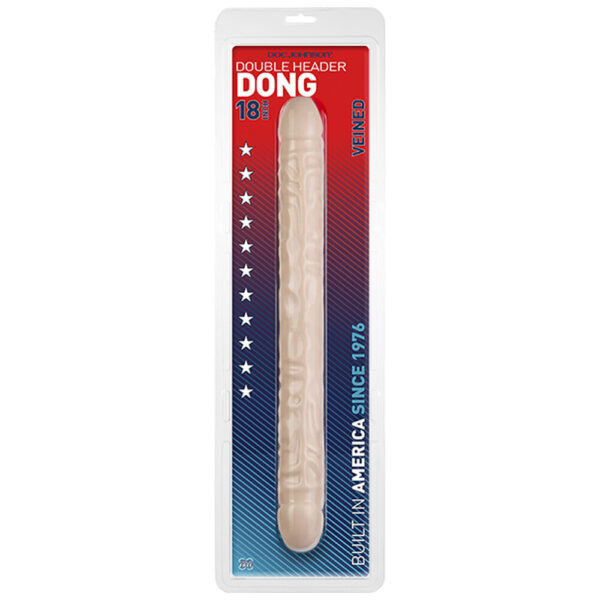 Double Header 18 Inch Veined Dong Flesh Pink - XToys UK