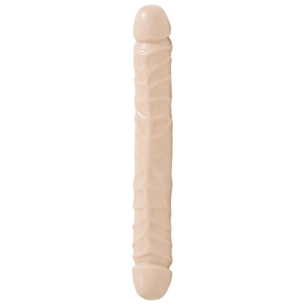 Jr Veined Double Header 12 Inch Dong Flesh Pink - XToys UK