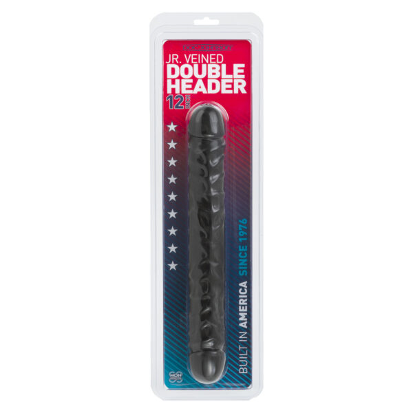 Jr Veined Double Header 12 Inch Bender Dong Black - XToys UK