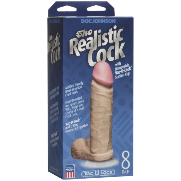 The Realistic Cock 8 Inch Dildo Flesh Pink - XToys UK