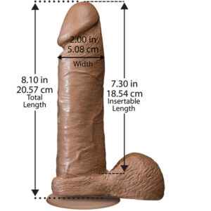 The Realistic Cock 8 Inch Dildo Flesh Brown - XToys UK