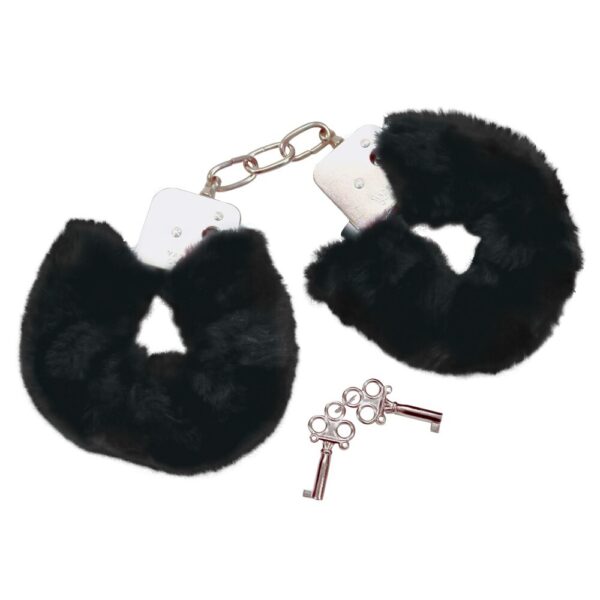 Bad Kitty Black Plush Handcuffs - XToys UK