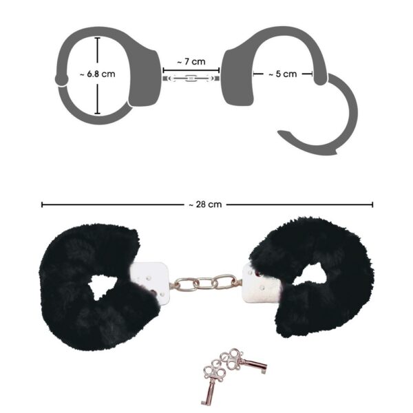 Bad Kitty Black Plush Handcuffs - XToys UK