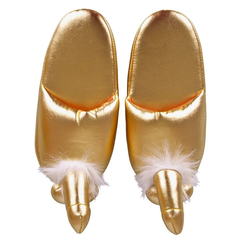 Golden Penis Slippers - XToys UK