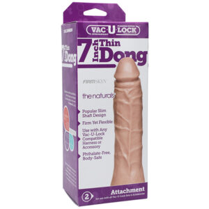 VacULock Thin 7 Inch Natural Dong Attachment - XToys UK