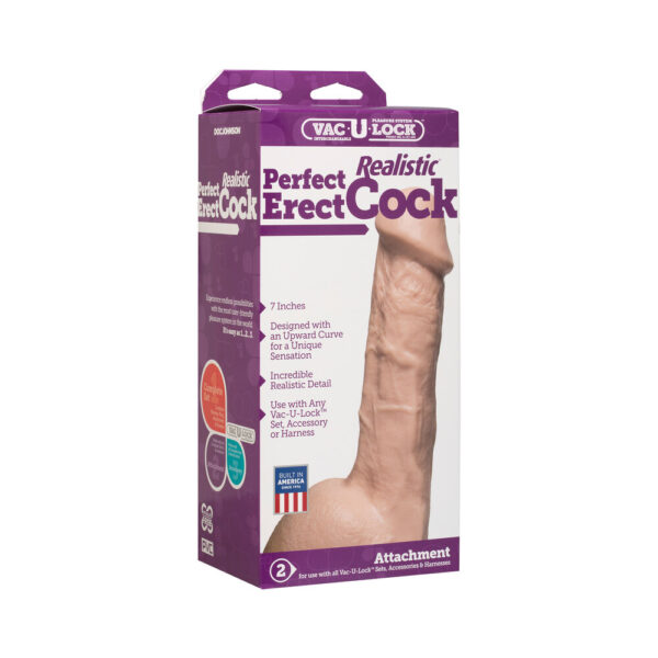 VacULock 7 Inch Perfect Erect Cock Attachment Flesh Pink - XToys UK