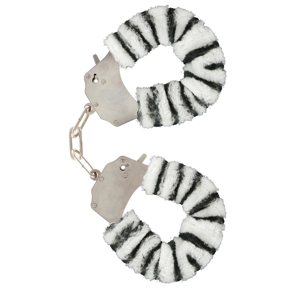 ToyJoy Furry Fun Wrist Cuffs Zebra - XToys UK