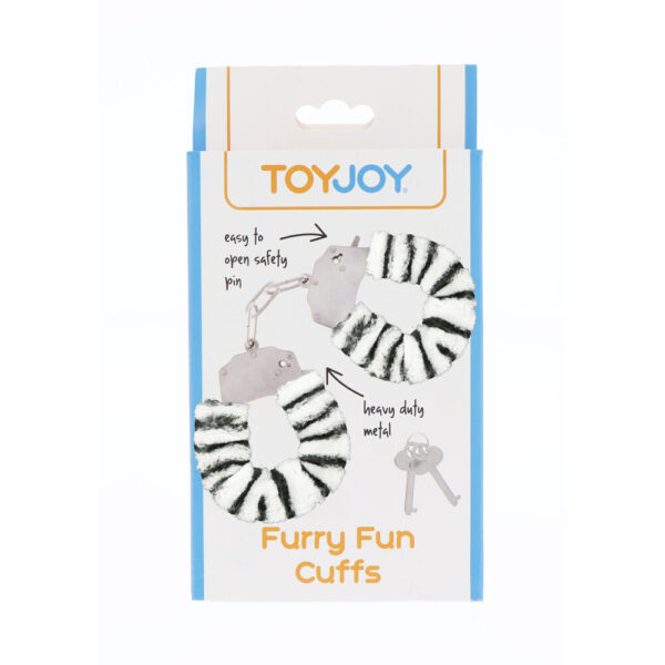 ToyJoy Furry Fun Wrist Cuffs Zebra - XToys UK